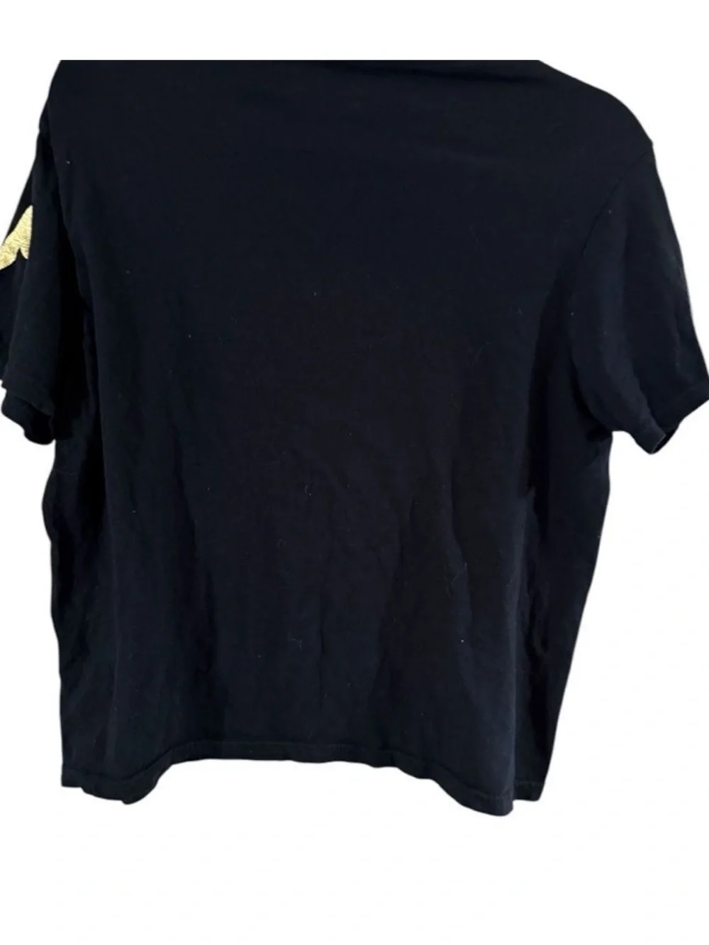 True Religion Black Tee with Gold Horseshoe Accent